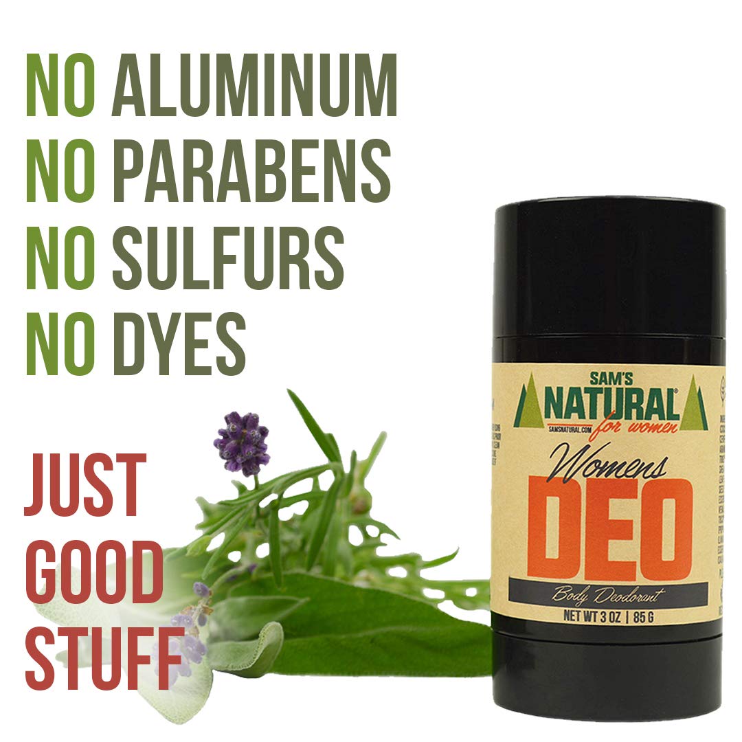 Sam’s Natural Deodorant - Women's - Holiday Gifts - Stocking Stuffers - Aluminum Free DEO - No phthalates, parabens, sulfates, or dyes - Women, Unisex - Vegan, Cruelty Free - 3 oz