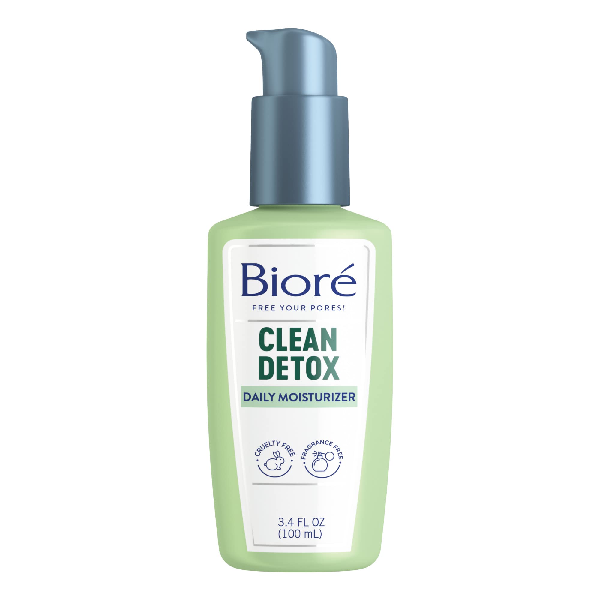 Bioré Sensitive Skin Face Moisturizer, Hydrating Moisturizer, Fragrance Free, Clean Detox Daily Face Moisturizer 3.4 oz