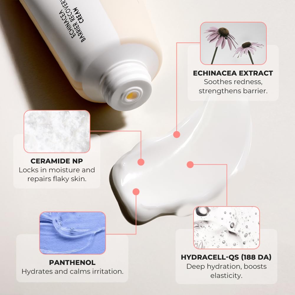 RAWQUEST- Barrier Recovery Cream | 100 Hours of Deep Hydration, Skin Barrier Repair & Soothing | Korean Moisturizer for Dry Skin & Sensitive Skin | Hypoallergenic Korean Skincare (2.7 Fl Oz, 80ml)