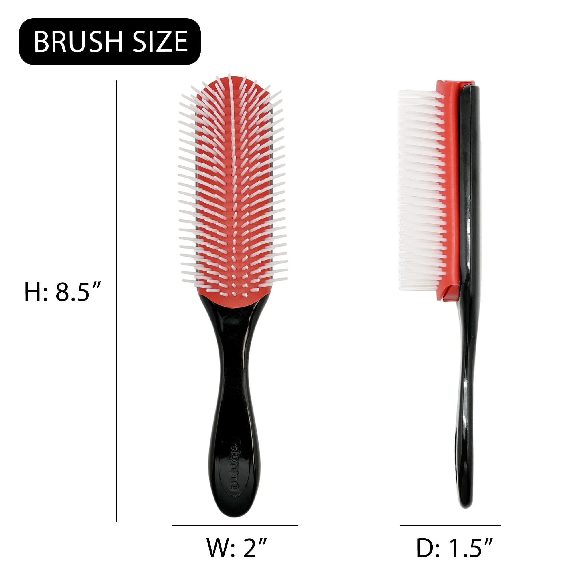 Donna Collection Large Styling Hair Brush, Black