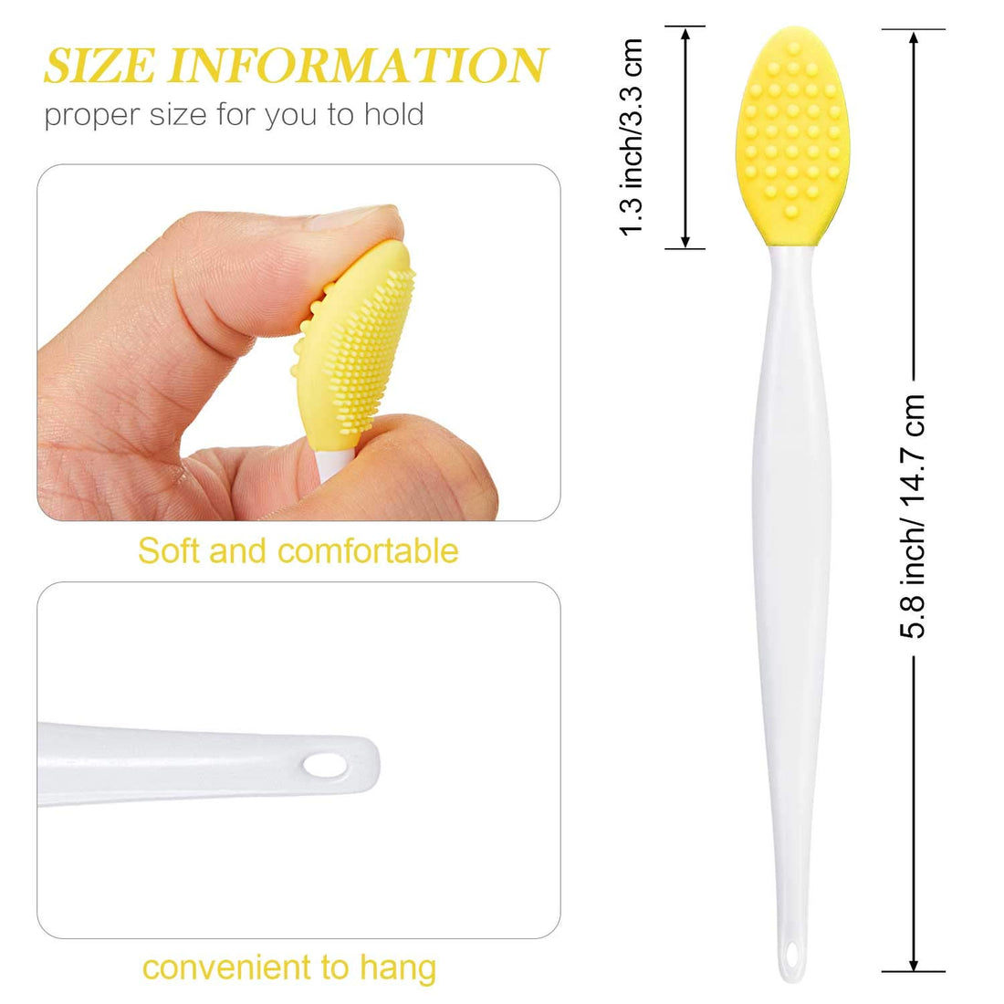 Silicone Exfoliating Lip Brush Double-sided Lip Brush Soft Cleaning Lip Brush Beauty Tool for Smoother Skin and Fuller Lip Appearance, 6 Colors (30)