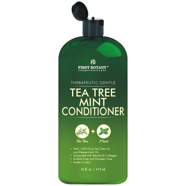 First Botany, Tea Tree Oil Conditioner 16 fl oz - Anti Dandruff Natural Oil conditioner For Dry Itchy & Flaky Scalp - Sulfate Free Paraben Free Cleanser - Prevents Head Lice & Thinning
