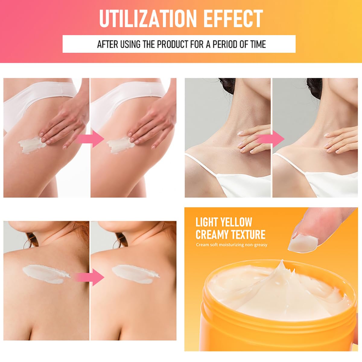 Tiejdhr Moisturizing Butt Cream, Body Cream Butt Firming Cream Body Skin Repair- Fast Absorbing, Non-Greasy Hydrate & Smooth Skin- 80ml (#2 Fresh Flower Fruit Smell)