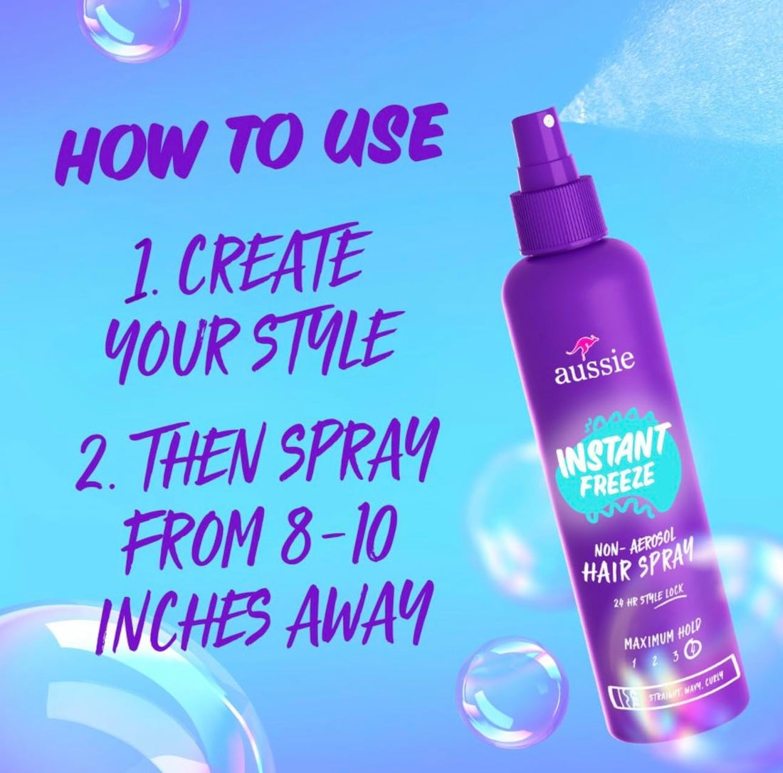 Aussie Instant Freeze Hair Spray Non-Aerosol Maximum Hold 8.5 oz (Pack of 3)