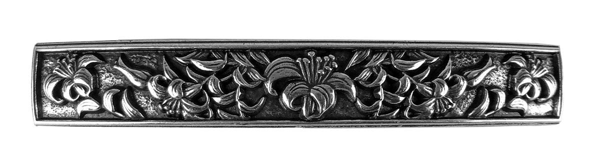 Lily Hair Clip - Large Hand Crafted Metal Barrette Made in the USA with imported French Clips By Oberon Design