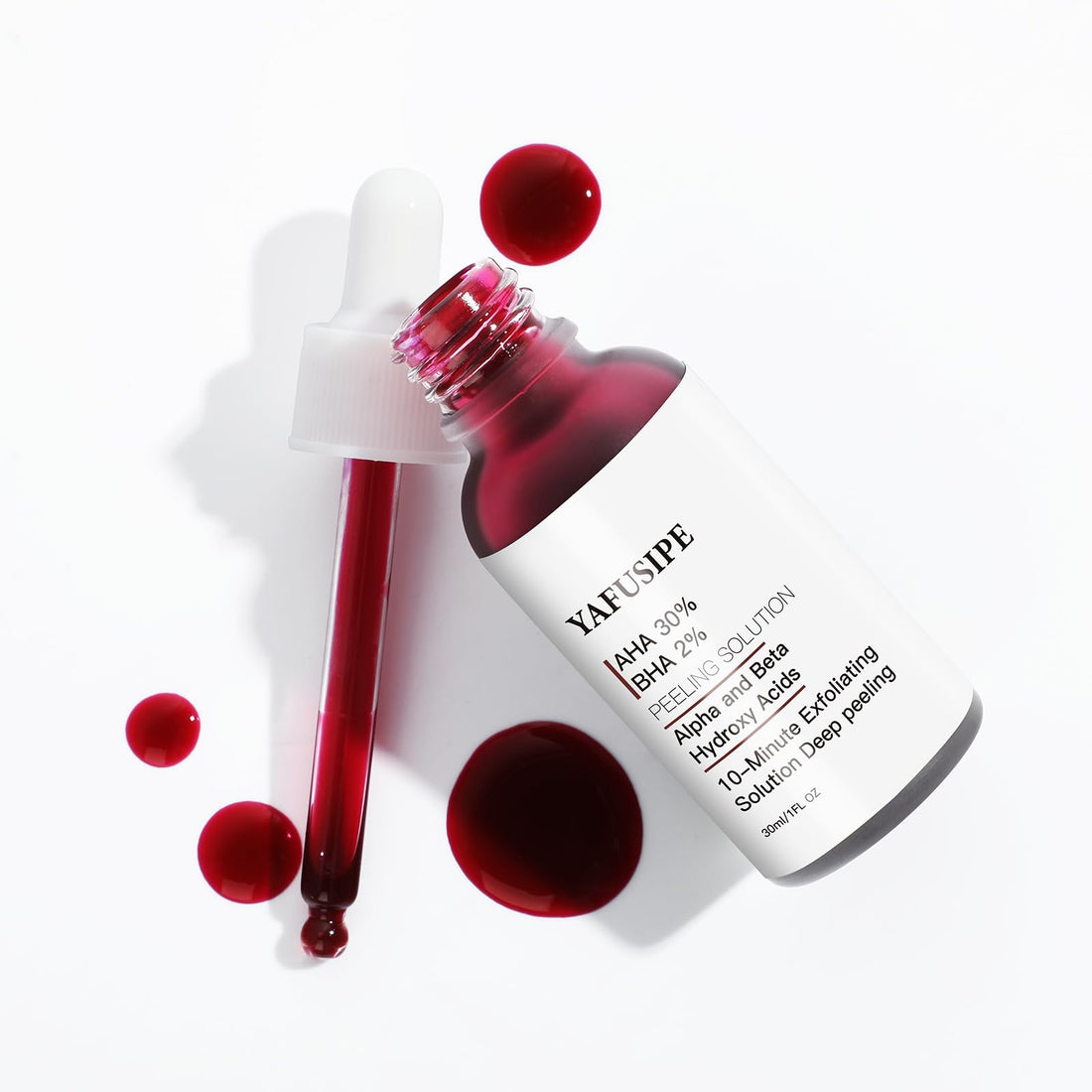 AHA 30% + BHA 2% Peeling Solution Exfoliating Chemical Skin Peel for Face at Home Facial Mask Red Peeling BHA Liquid Exfoliant Acid Peels Salicylic Acid Exfoliators Acid Peel for Face Gifts1Floz