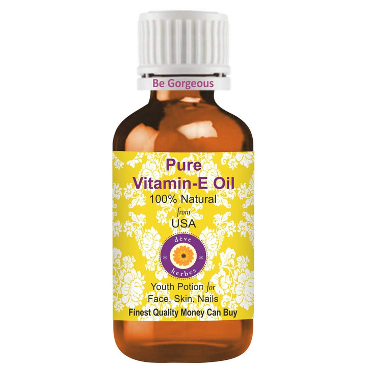 Deve Herbes Pure Vitamin E Oil Natural Therapeutic Grade 100ml (3.38 oz)