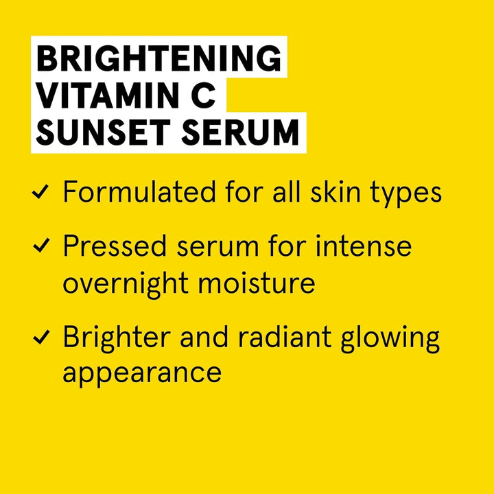 Acure Brightening Vitamin C Sunset Serum | 100% Vegan | For A Brighter Appearance | Vitamin C, CoQ10 & Astaxanthin | Intense Overnight Moisture | For All Skin Types | 1 Fl Oz