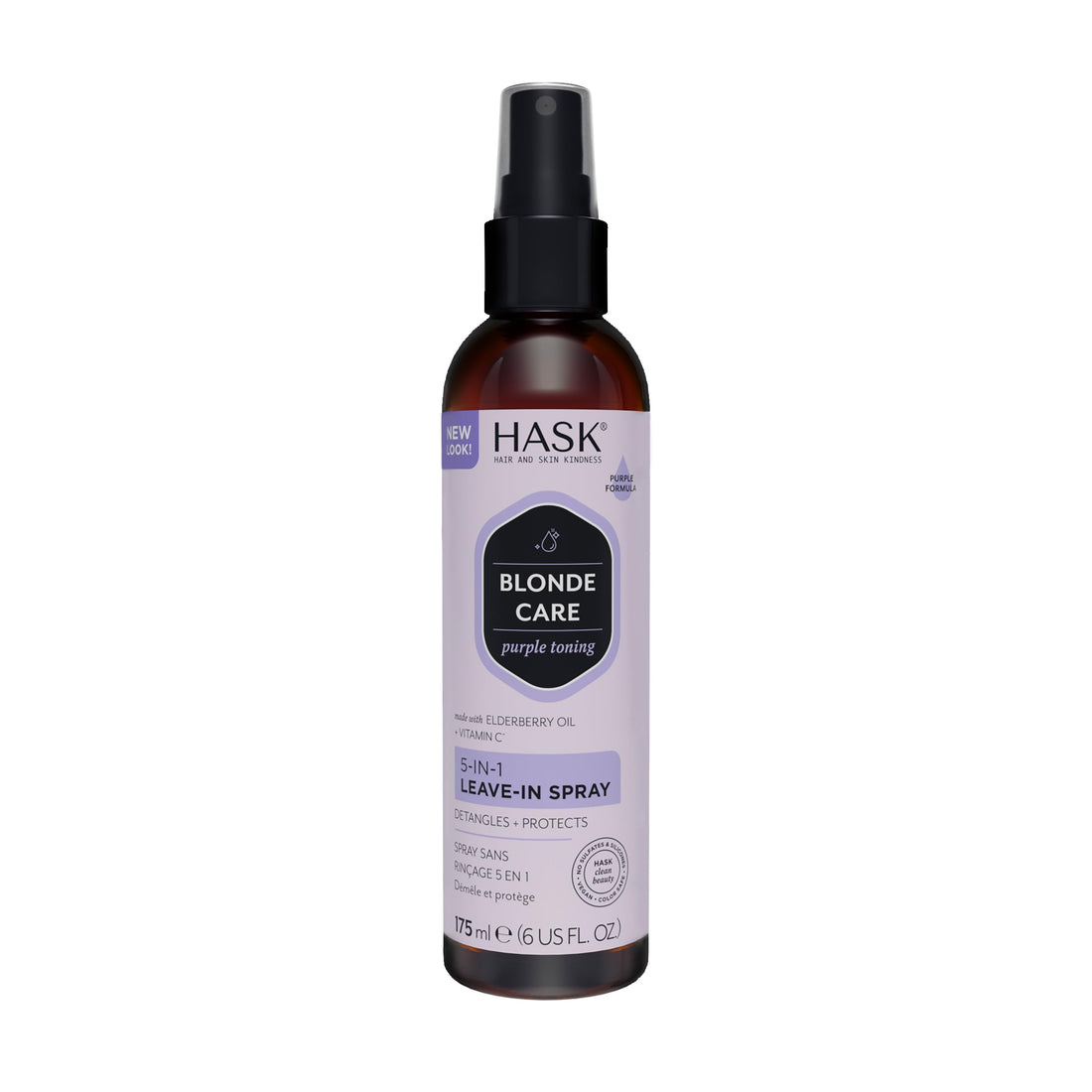 HASK BLONDE CARE 5-IN-1 Leave-In Spray Conditioner - vegan formula, cruelty free, color safe, gluten-free, sulfate-free, paraben-free