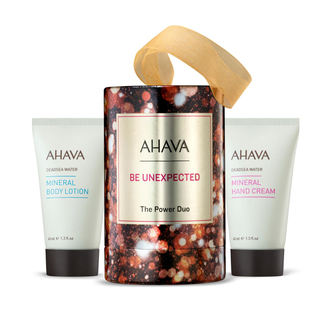 AHAVA The Power Duo Gift Set - Includes Mineral Body Lotion & Mineral Hand Cream, Enriched with Exclusive Dead Sea Mineral Blend Osmoter, 2 x 1.3 Fl.Oz