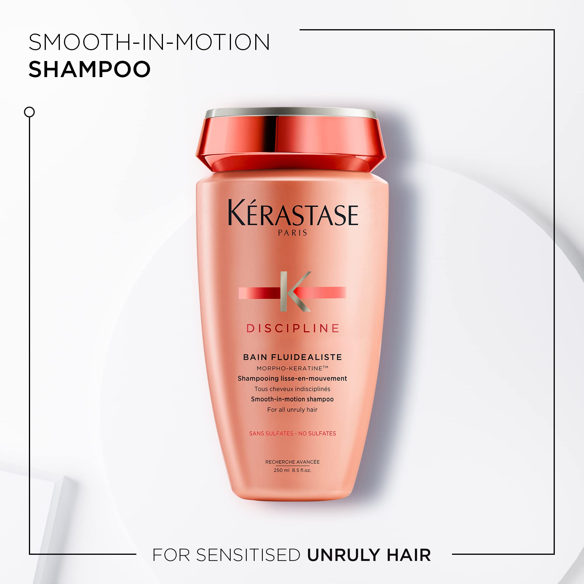 Kerastase Discipline Bain Fluidealiste Shampoo - Smoothing Anti-Frizz Shampoo, Leaves Hair Feeling Soft and Nourished, 8.5 Fl Oz