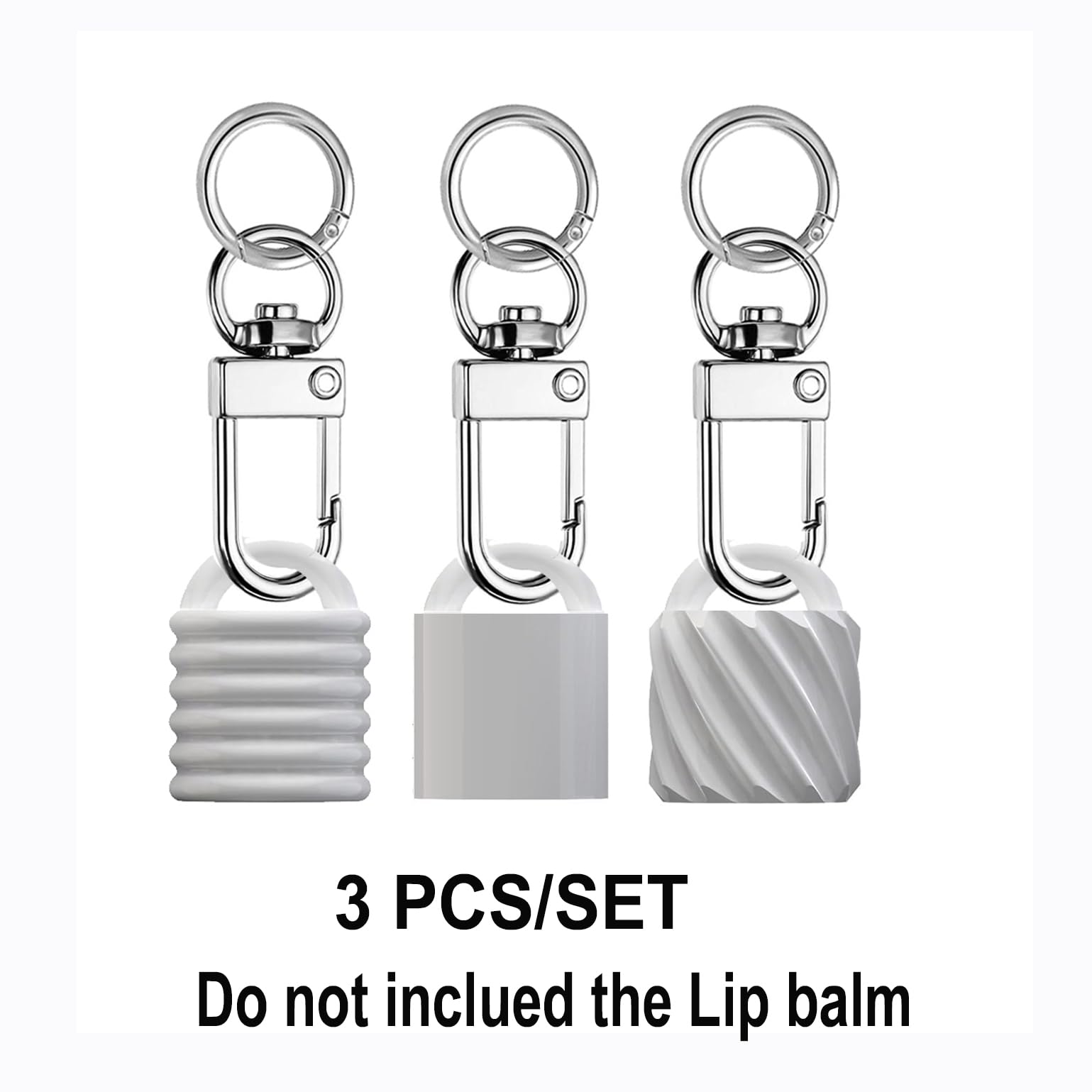 ERZHE Keychain Lip Cap Compatible With LANEIGE and Aquaphor 0.35 oz, Balm Cover Replacement, Attachment for Lip Balm (ONLY Cap) (White)