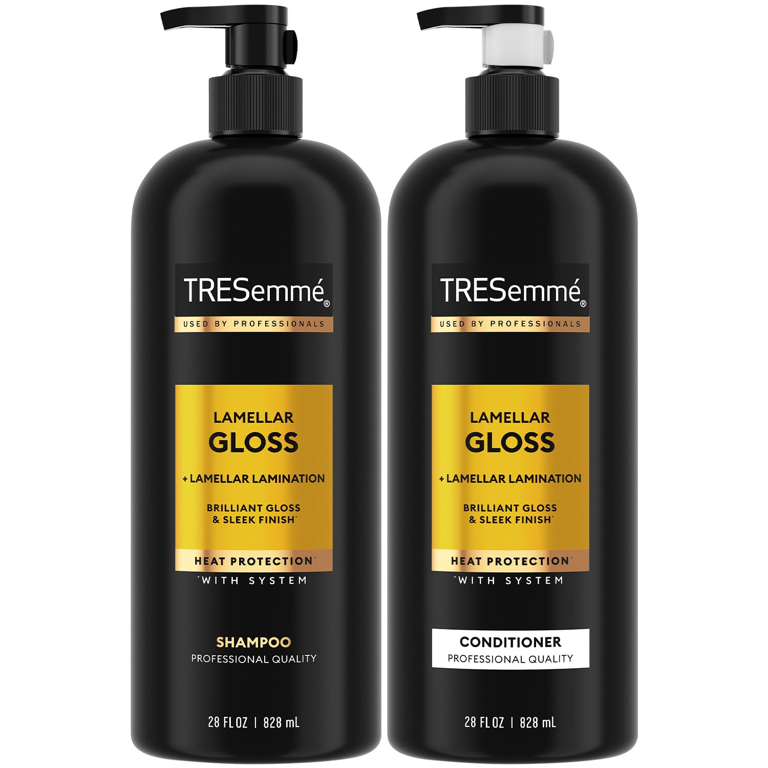 TRESemmé Shampoo and Conditioner, Lamellar Gloss – Hair Smoothing Products for Glossy Hair, Sleek Looks & Frizz Control, 28 Oz Ea