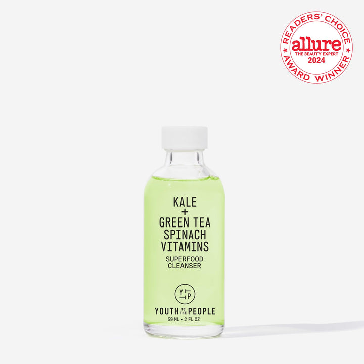 Youth To The People Superfood Facial Cleanser, Travel Size (2 fl oz), Kale and Green Tea Spinach Face Wash, Gentle Makeup Remover + Pore Minimizer for All Skin Types, Vegan, Refillable