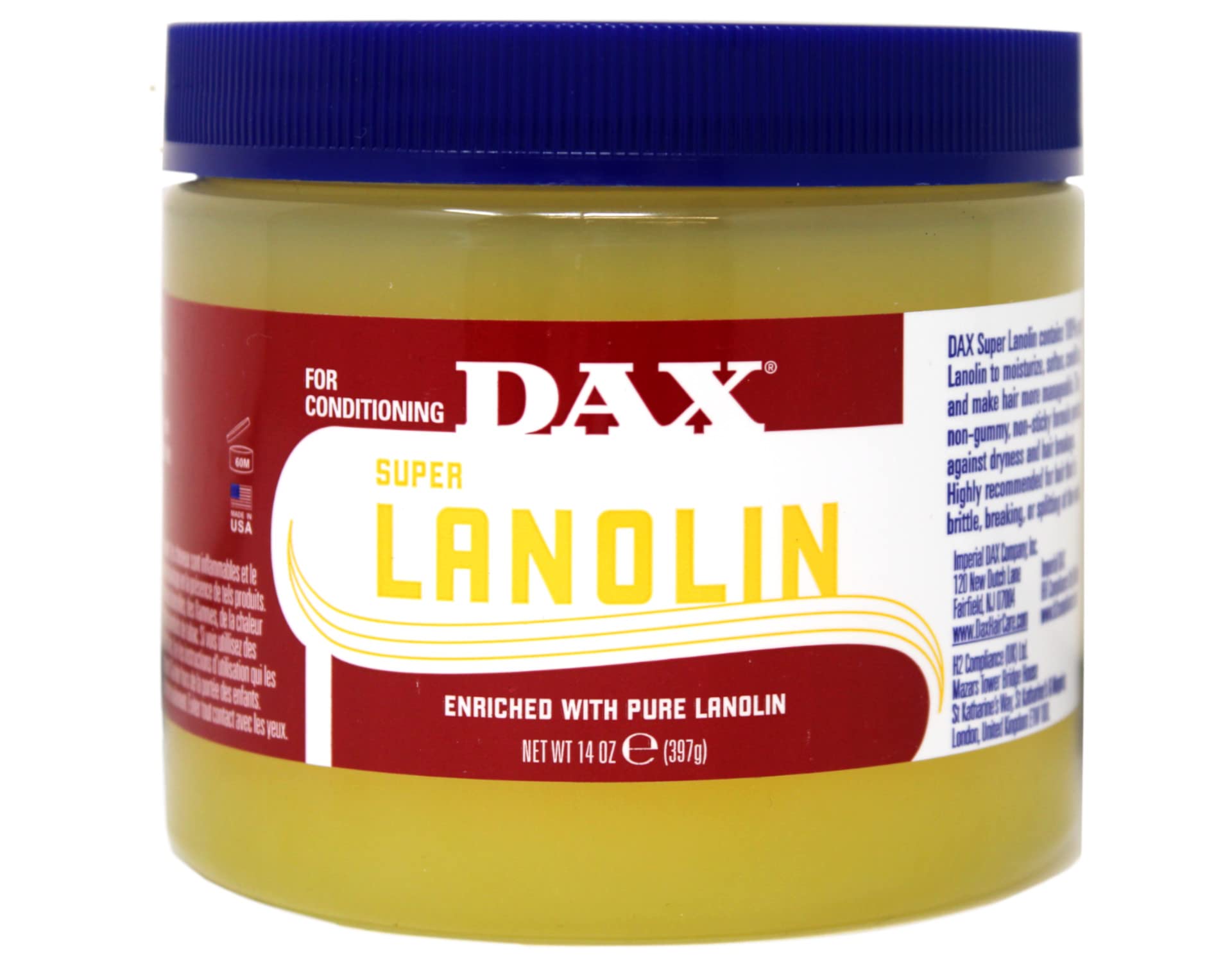 Dax Conditioner 100% Pure Lanolin 14 Ounce Jar (118ml) (2 Pack)