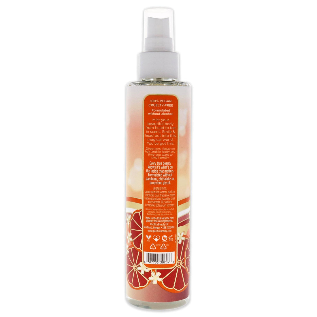 Pacifica Beauty Perfumed Hair & Body Mist, Tuscan Blood Orange, 6 Fl Oz (1 Count)