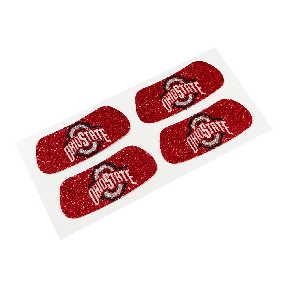 Ohio State Buckeyes NCAA Glitter Eye Black Strips, Perfect for Game Day and Tailgate (2 Pairs)