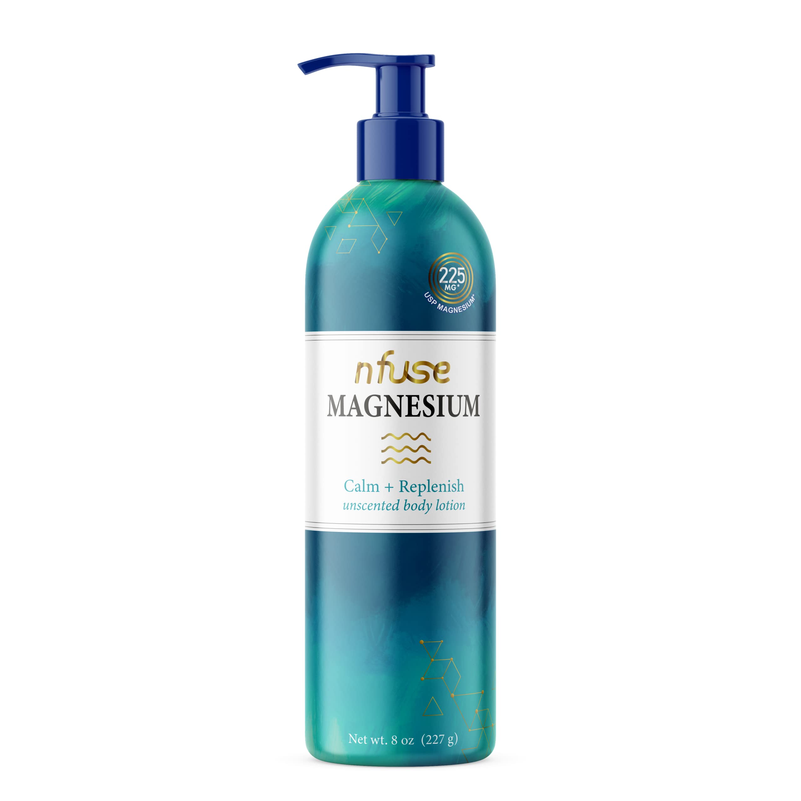 nfuse Natural Magnesium Body Lotion | Mg++ Delivery Technology | Pure Magnesium Chloride U.S.P. | Fragrance Free - Unscented: Calm + Replenish - 8 oz