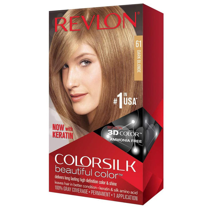 Revlon ColorSilk Beautiful Color, Dark Blonde [61] 1 ea (Pack of 3)