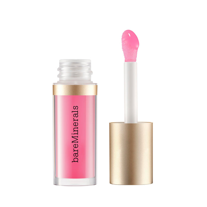 bareMinerals Nourishing Lip Oil, Ultra-Hydrating, Non-Sticky & High-Shine, Clean & Vegan Formula with 9 Botanical Oils & Hyaluronic Acid for Soft, Smooth Lips, Delight