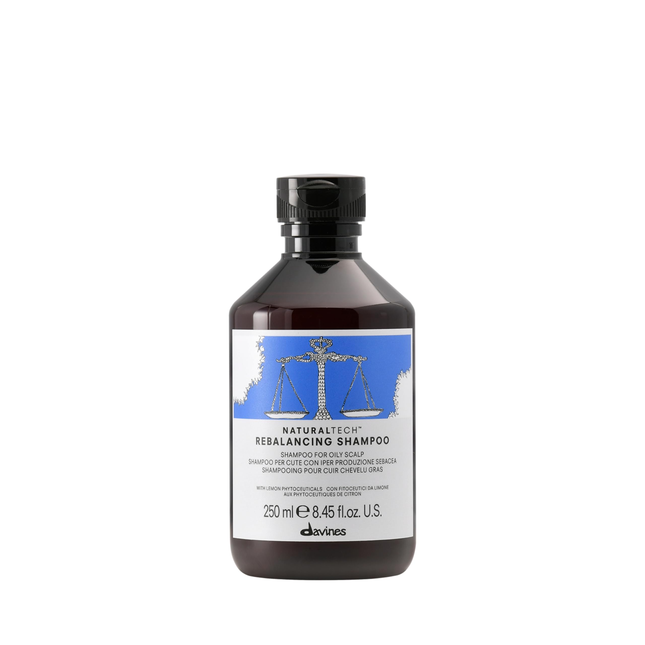 Davines Naturaltech REBALANCING Shampoo, Gently Cleanse The Scalp While Assisting With Excess Sebum Production, Add Shine, 8.45 fl oz