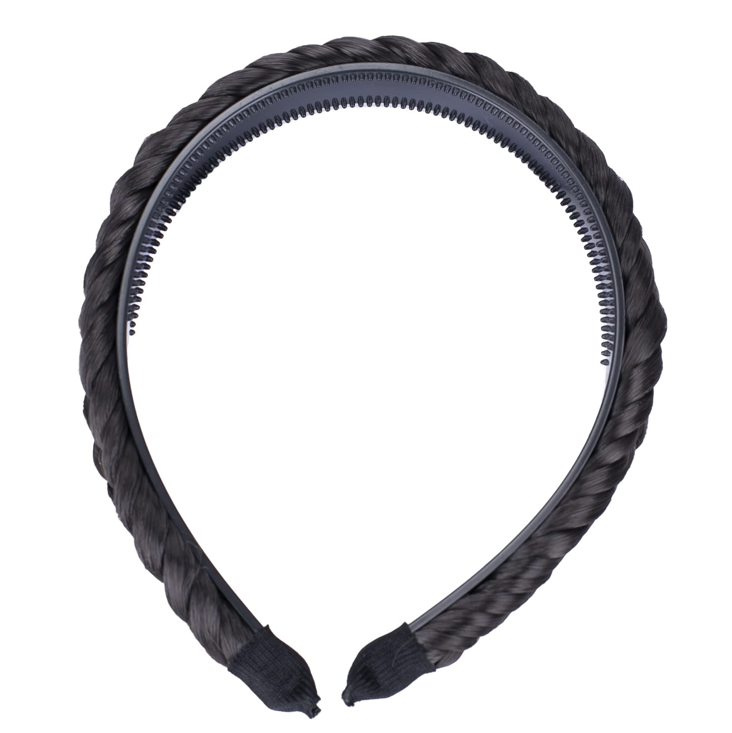 PRETTY Headband Plaited Braid Hair Band Hair Piece - DARKEST BROWN