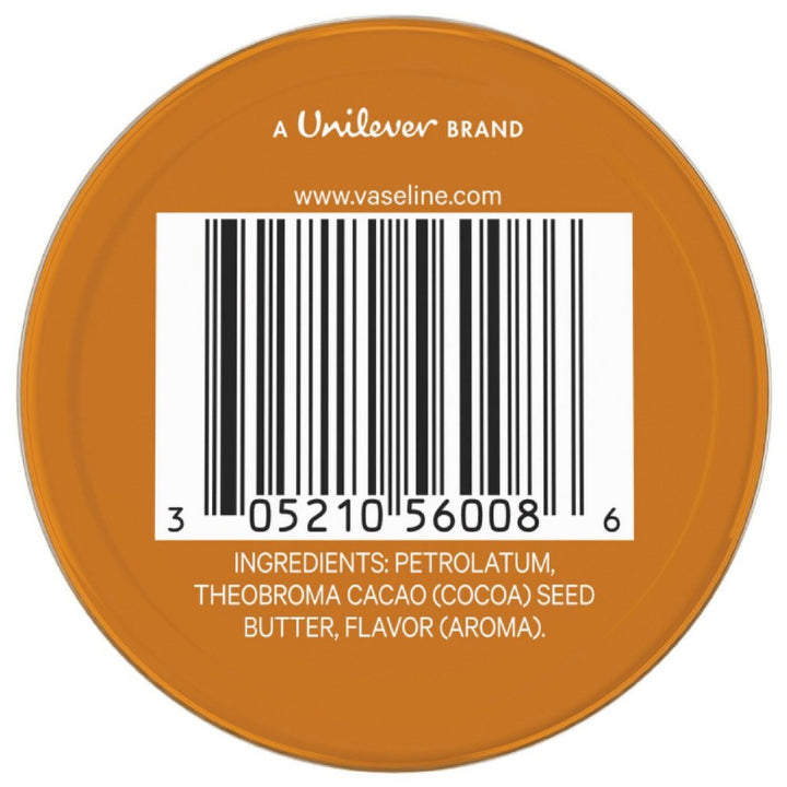 Vaseline Lip Therapy Cocoa Butter Lip Balm Tin 0.6 Oz, 1 Count, White