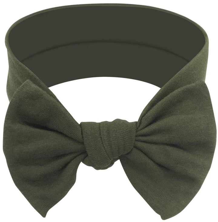 BABYGIZ Baby Girl Headbands-Infant,Toddler Cotton Handmade Hairbands with Bows Child Hair Accessories (Khaki Green)