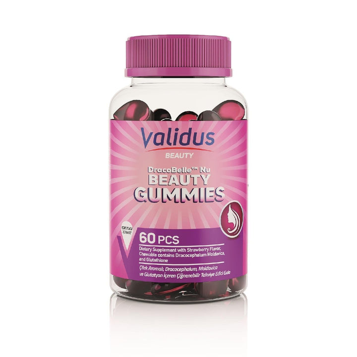 Validus Premium Beauty Gummies for Skin, Hair, Nail Health, Anti-Aging, & Radiant Skin | DracoBelle Nu, Collagen, 1000 Biotin Multivitamin Delicious Berry Flavor, Non-GMO, Lactose Free, & Gluten-Free