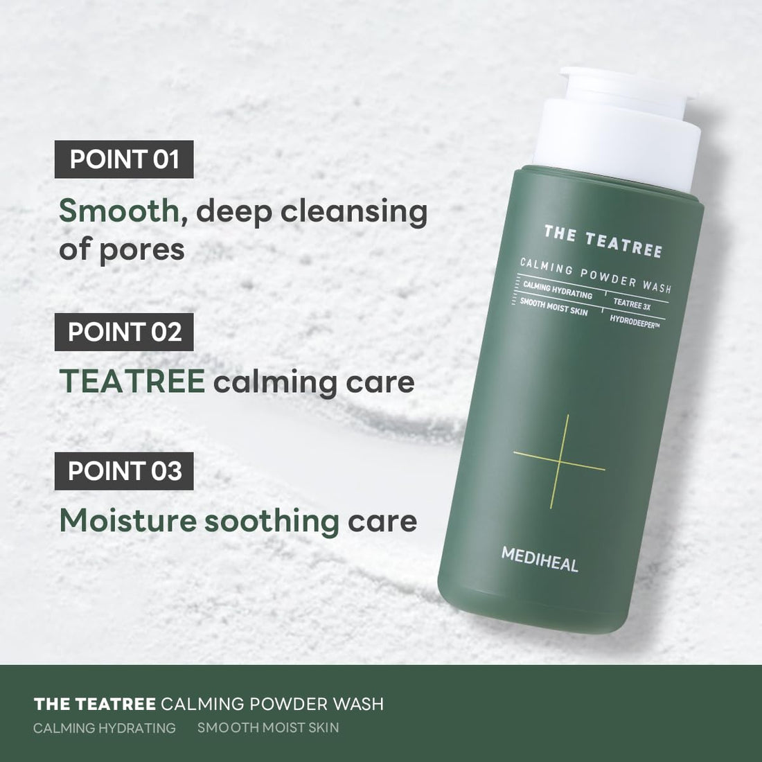 The Teatree Calming Powder Wash - Gentle and Rich bubles for Remove Blackhead