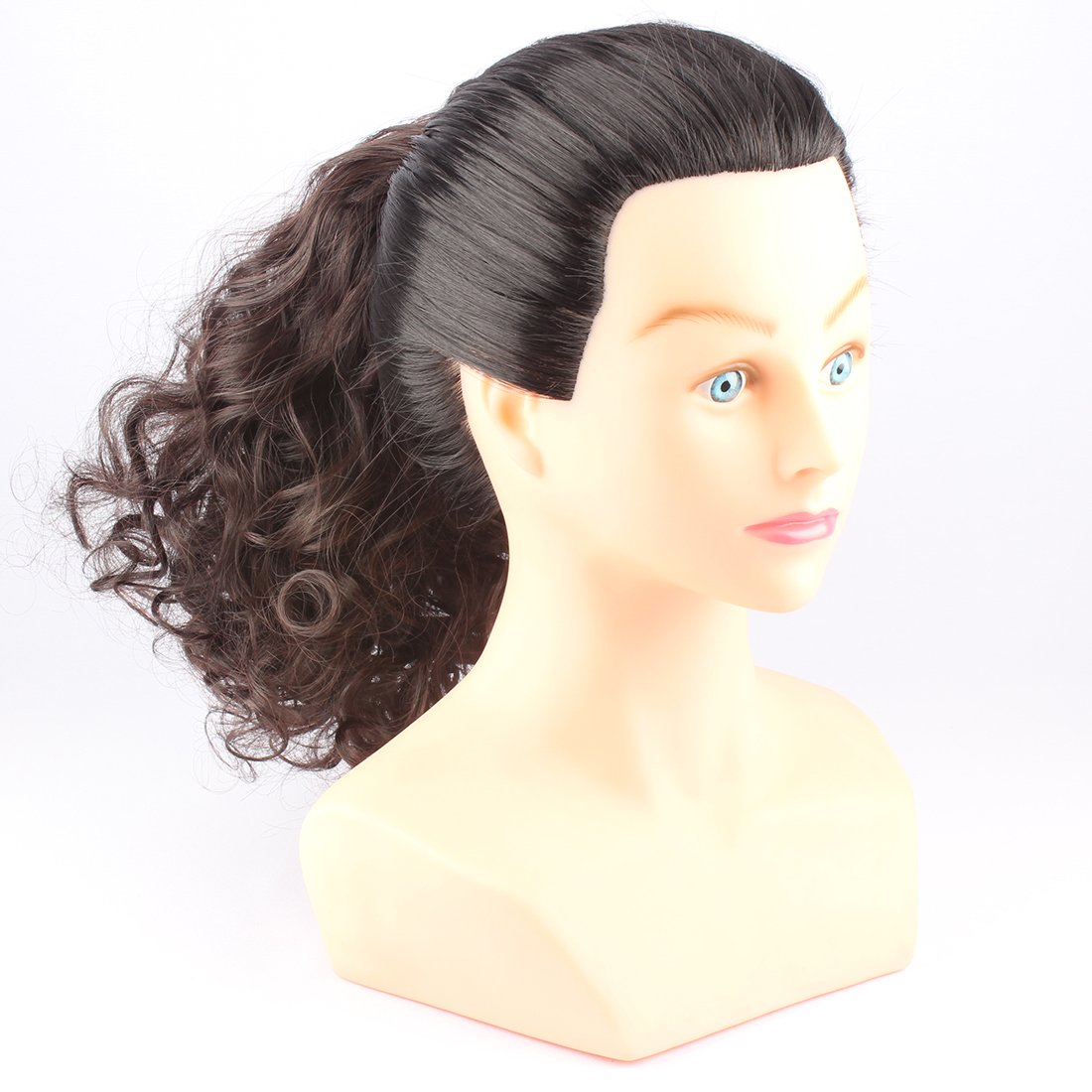 Dark Brown : WeKen Hair Bun Medium Long Curly Synthetic Hairpiece Dark Brown