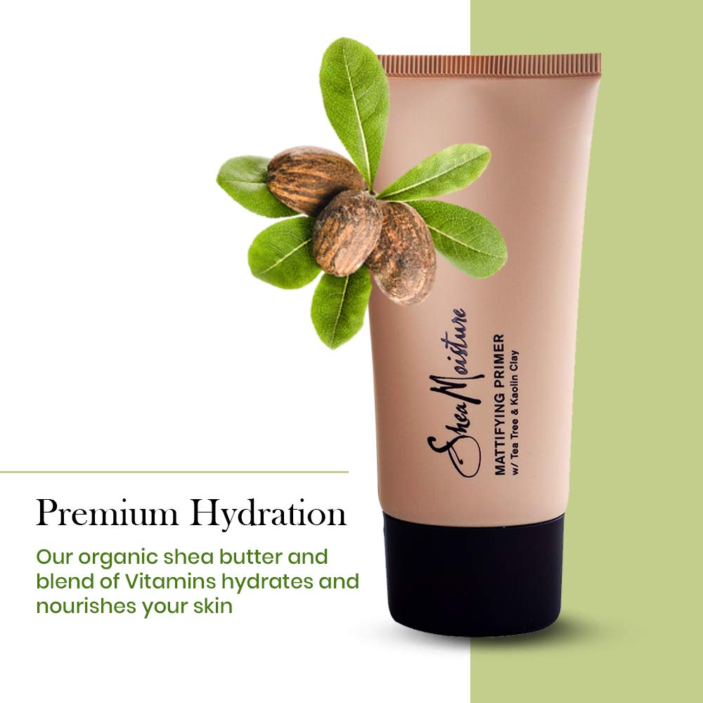SheaMoisture Mattifying Primer - Matte Face Primer Hydrates and Balances Skin - Made with Organic Shea Butter, Tea Tree and Kaolin Clay (Good for oily, acne prone or sensitive skin) (2 Pack (3.4oz))