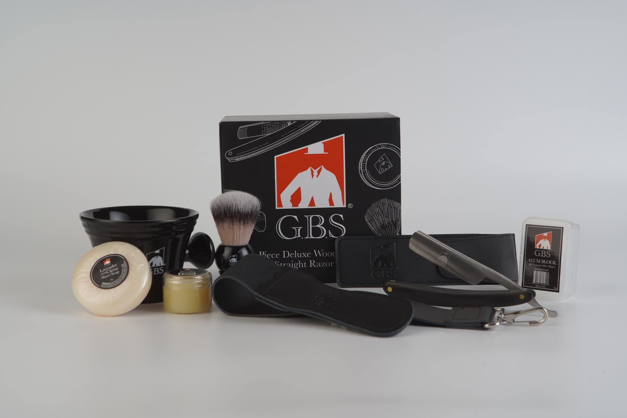 Straight Razor Shaving Set 5/8 with Stone, Leather 20 Strop and Case