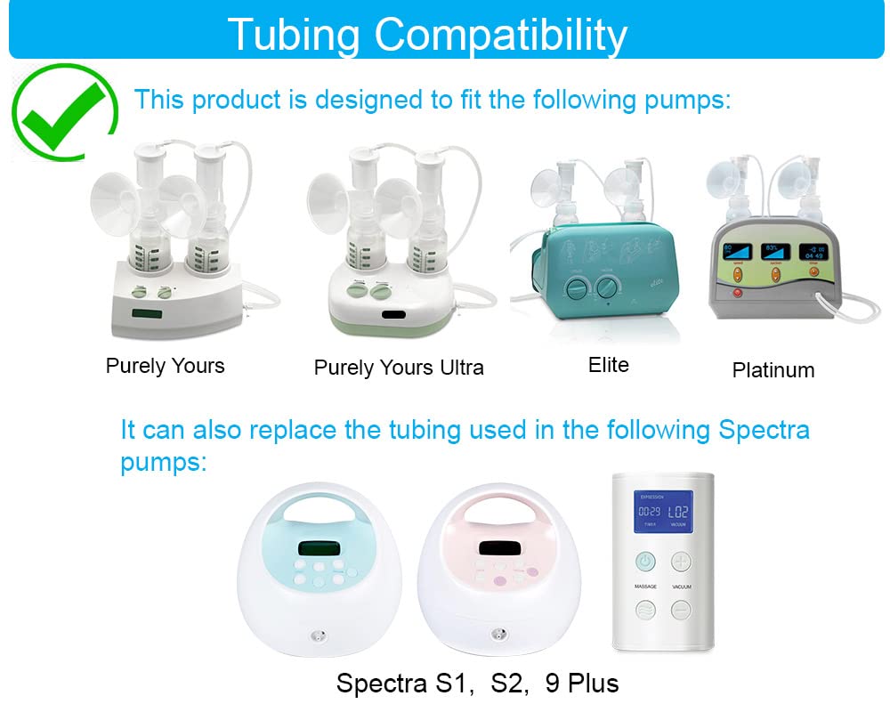 Replacement Tubing for Ameda Purely Yours Breast Pump Retail Pack 2 Tubes/Pack; Made by Maymom