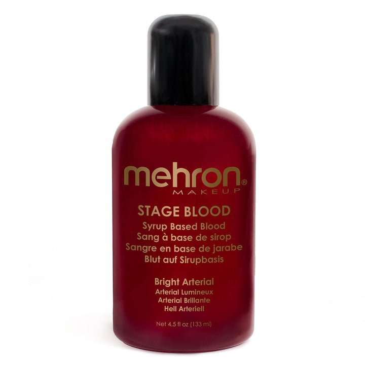 Mehron Stage Blood- Bright Arterial- 4.5oz - Great fake blood for Halloween and Special effects looks