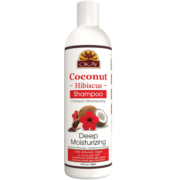 Hibiscus, 12 Ounce: Okay Coconut & Hibiscus Deep Moisturizing Shampoo For Healthy Soft Hair. Great On All Hair Types And Textures. 12Oz / 473Ml