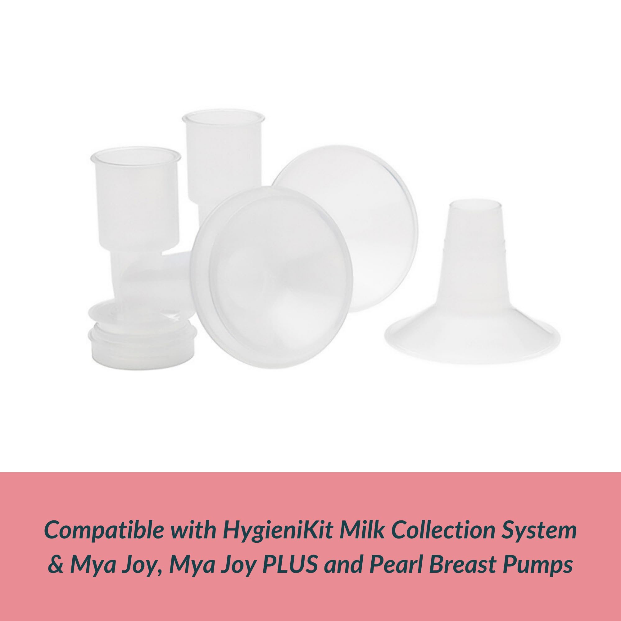 Ameda CustomFit Breast Flanges Medium/Large | Includes (2) 30.5mm Breast Pump Flanges & (2) 28.5mm Flange Inserts | Fits HygieniKit and MYA Joy, MYA Joy Plus & Pearl Breast Pumps | BPA and DEHP Free