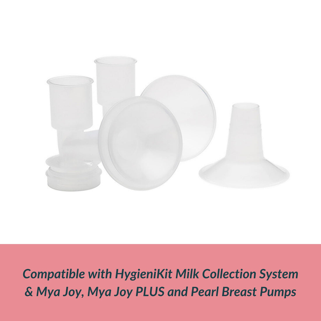 Ameda CustomFit Breast Flanges Medium/Large | Includes (2) 30.5mm Breast Pump Flanges & (2) 28.5mm Flange Inserts | Fits HygieniKit and MYA Joy, MYA Joy Plus & Pearl Breast Pumps | BPA and DEHP Free