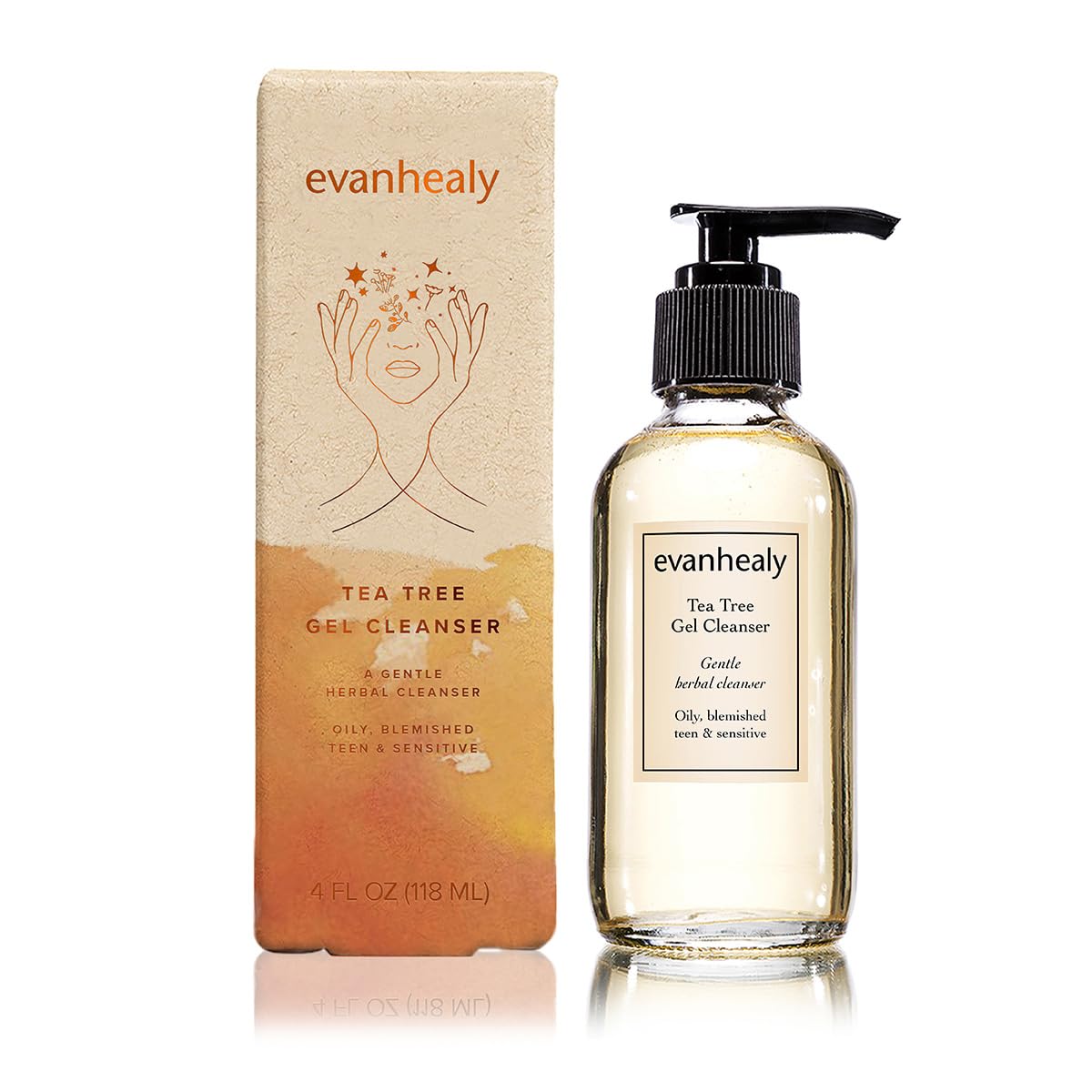 evanhealy Tea Tree Gel Cleanser | Cleansing Gel with Organic Lavender | Non-Detergent Gel for Face & Body | All Skin Types