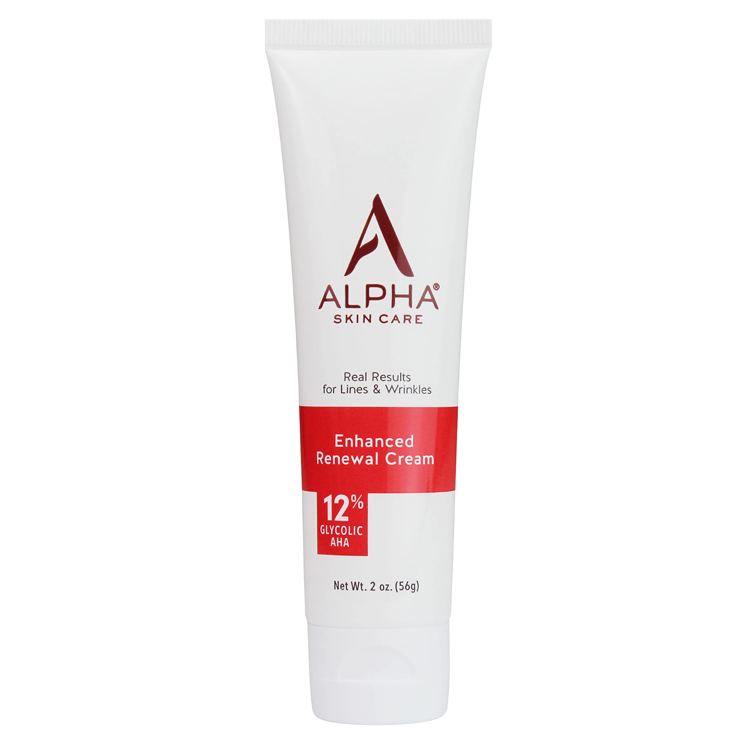 Alpha Skin Care - Enhanced Renewal Cream, 12% Glycolic AHA, Real Results for Lines and Wrinkles| Fragrance-Free and Paraben-Free| 2-Ounce