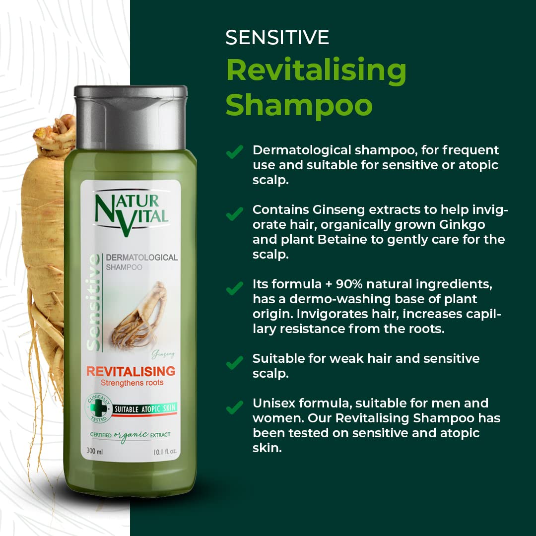 Hair Shampoo Ginseng - Revitalizing - 300 Ml / Natural & Organic