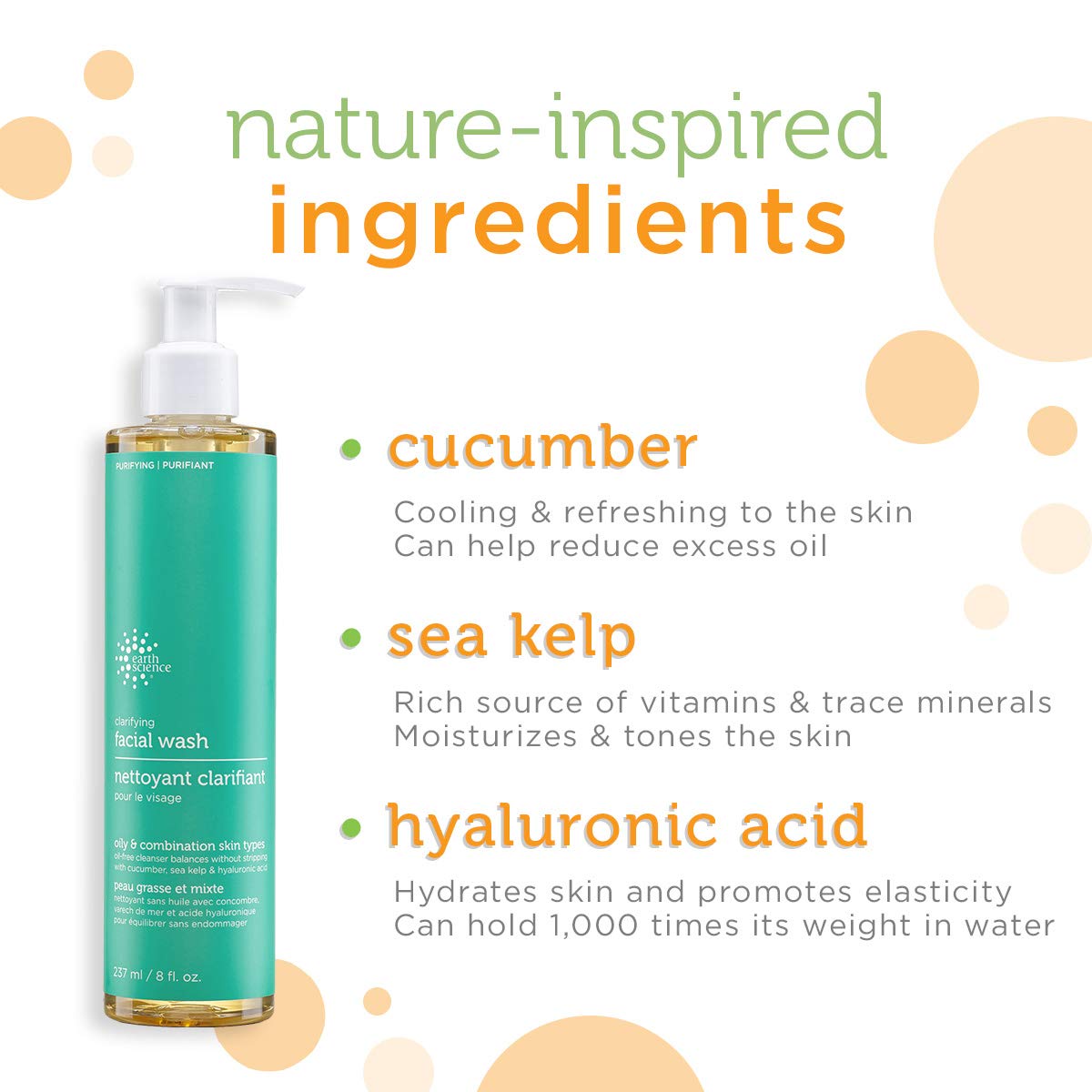 Earth Science Clarifying Facial Wash, Pack of 3