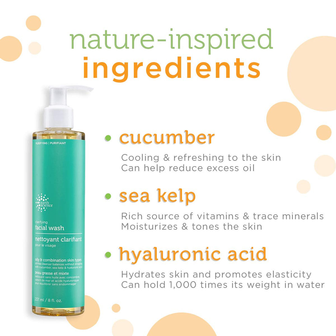 Earth Science Clarifying Facial Wash, Pack of 3