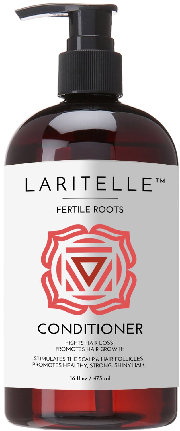 Laritelle Organic Conditioner, Fortifying, Strengthening and Rejuvenating, Stops Hair Shedding, Promotes New Hair Growth, Ayurveda Herbs, Lavender, Ginger, Rosemary, Patchouli and Cloves, 16 oz.