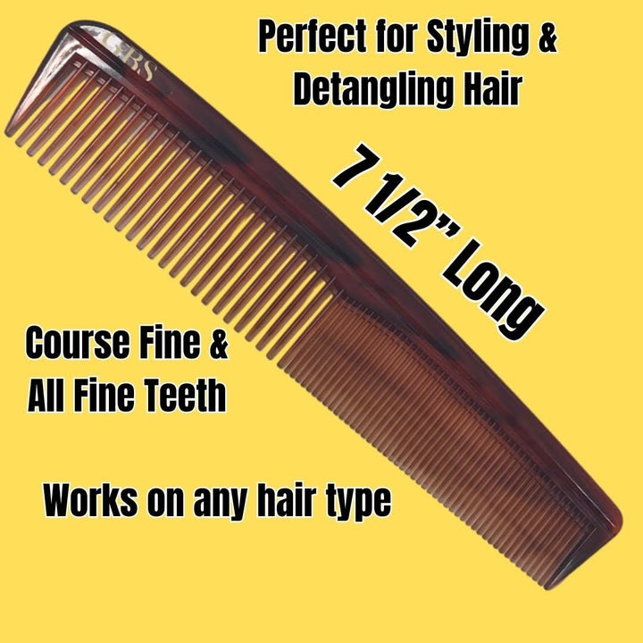 GBS Grooming Comb Combo - 5 Tortoise Unbreakable Pocket Comb Comes with All Fine Black Pocket Comb & Coarse/Fine Pocket Comb by GBS