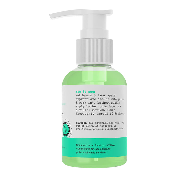 Sapo All Natural Cucumber Face Cleanser - For Dry Skin, Normal Skin & Sensitive Skin - Great For Combination Skin - Anti Aging Face Wash - Made With Aloe, Vitamin B, Vitamin C And Vitamin E - 8.5 Oz