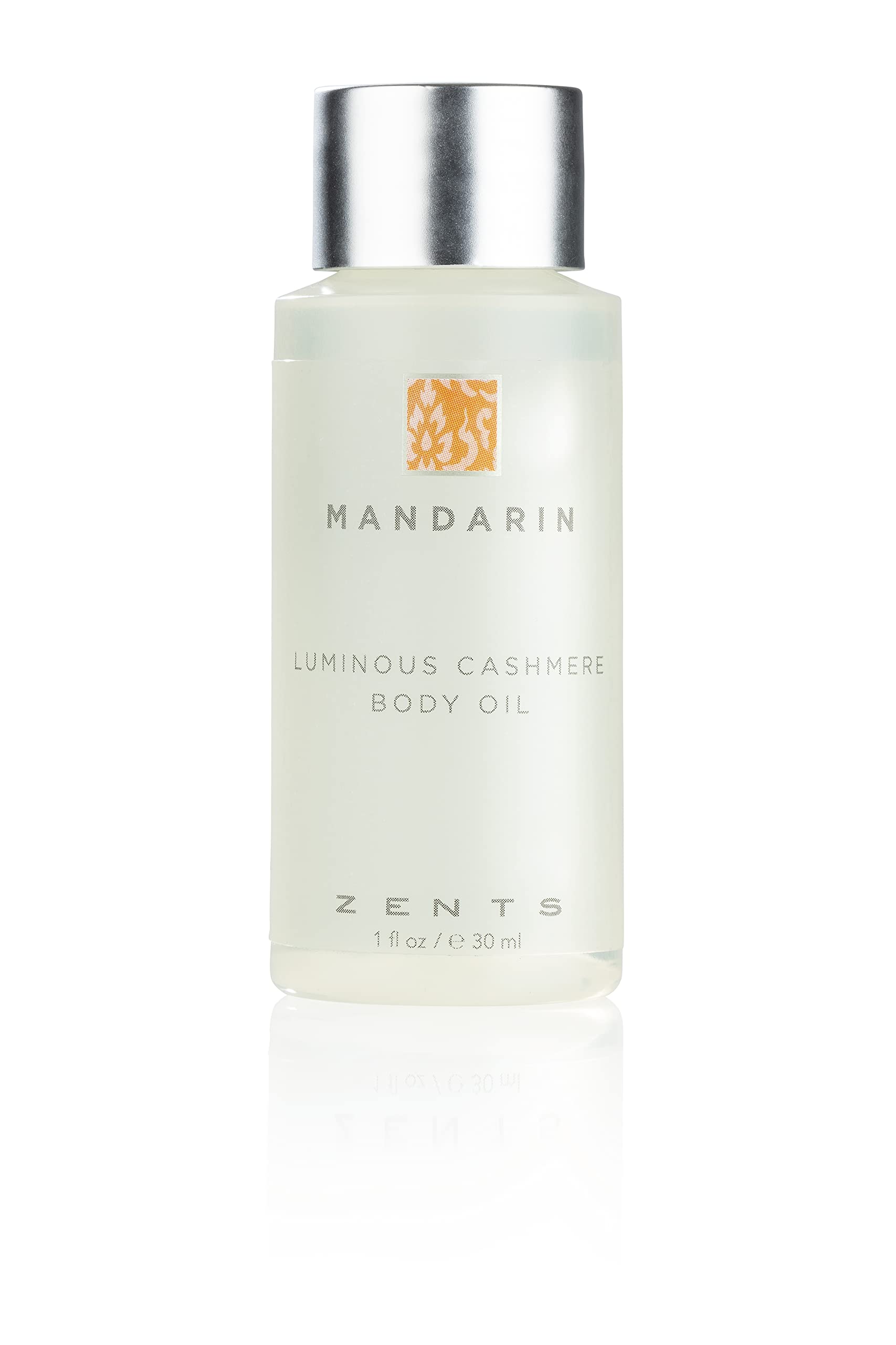 Zents Luminous Cashmere Body Oil (Travel Size - Mandarin Fragrance) | Moisturizing Body Oil with Vitamin E & Organic Coconut Oil | Softens & Smooths Skin | 1 fl oz | TSA Approved