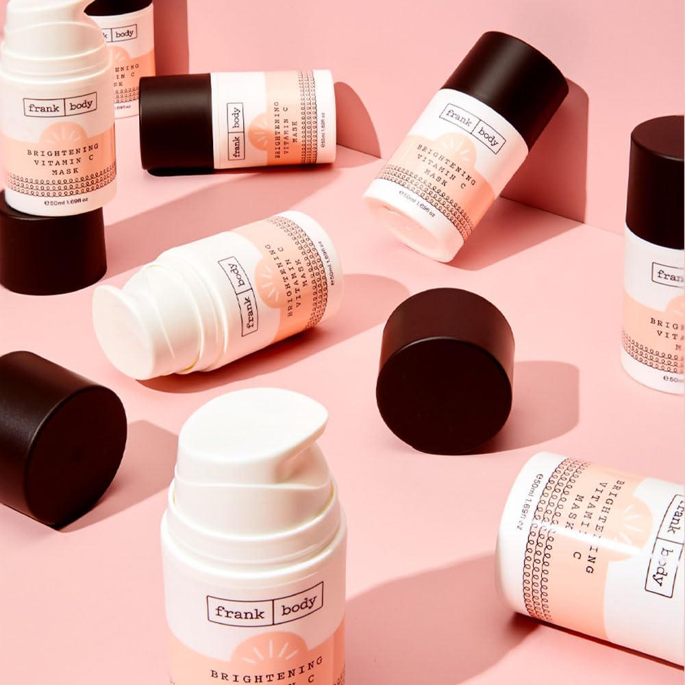 frank body Brightening Vitamin C Face Mask | Cruelty Free Face Mask Brightens, Exfoliates, and Detoxifies Skin with Glycolic Acid, Papaya & Pineapple Extract, and Kakadu Plum 1.69 fl oz / 50 mL