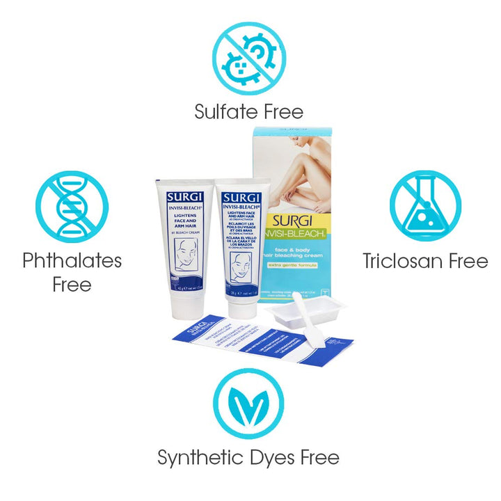 Surgi Invisi-Bleach 1.5 Ounce Face & Arms Hair Bleaching Cream (44ml) (2 Pack)