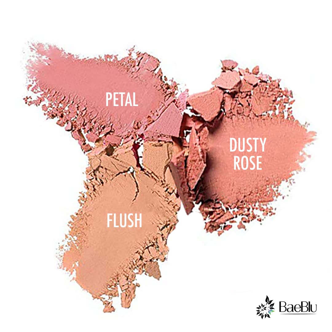 Best Organic 100% Natural Non-GMO Vegan Pressed Powder Blush for Face, Made in USA by BaeBlu, Petal